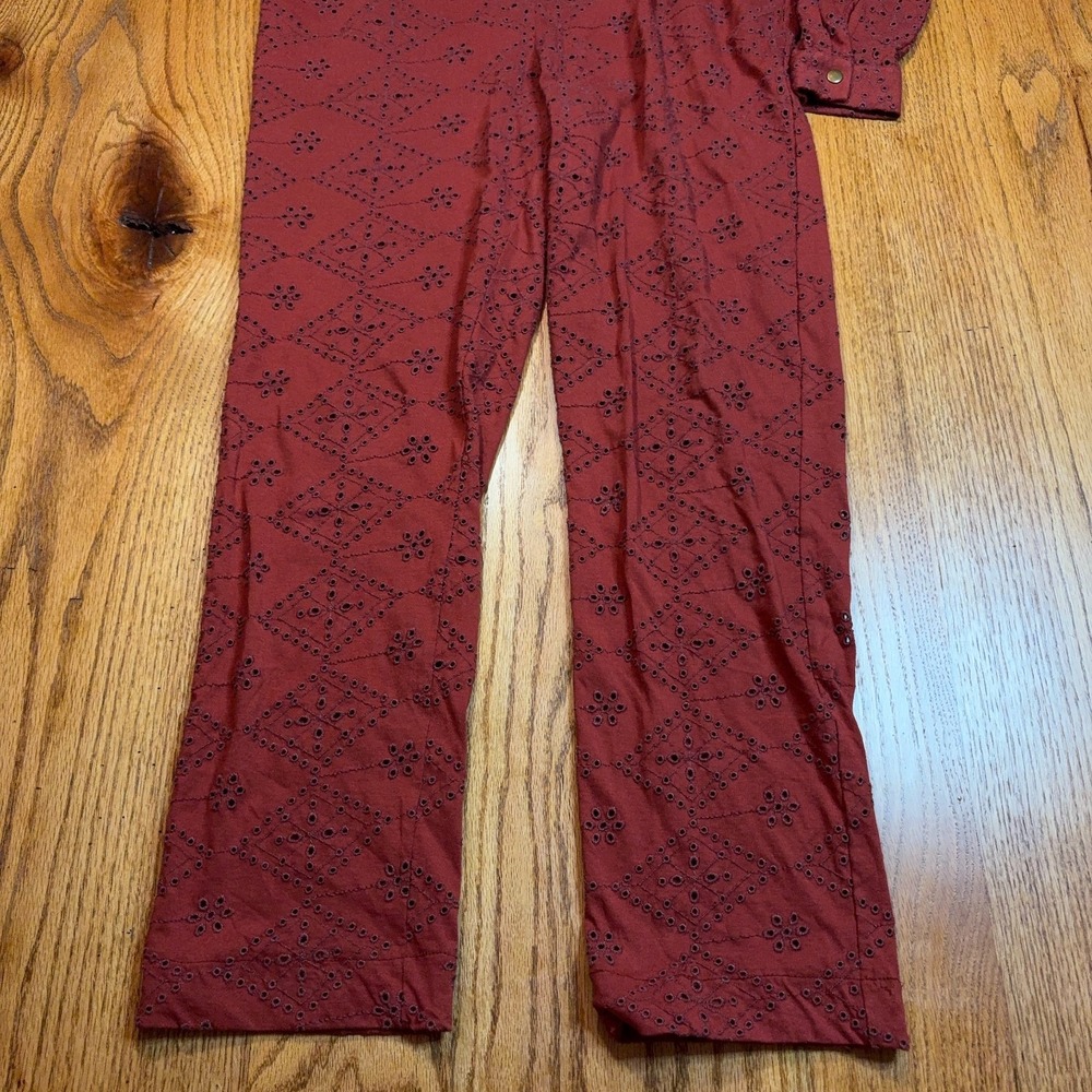 NWT Free‎ People Set The Tone Coverall Women's 4 Eyelet Jumpsuit Rust - Picture 2 of 11